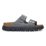 Birkenstock Women's Arizona Platform Basalt Gray/ Black Suede Leather Sandal