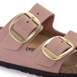 Birkenstock Women's Arizona Big Buckle Old Rose Nubuck Leather Sandal