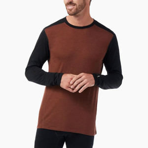 Smartwool Men's Merino Base Layer Long Sleeve - Sable Brown Black