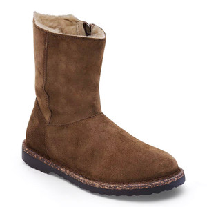 Birkenstock Women's Uppsala Zip Shearling Dark Tea Suede Leather Boot
