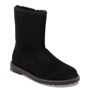 Birkenstock Women's Uppsala Zip Shearling Black Suede Leather Boot
