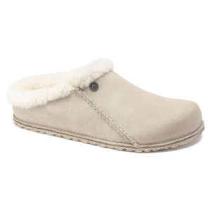 Birkenstock Women's Zermatt Shearling Antique White Suede Leather Clog