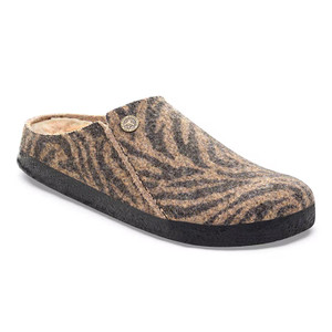 Birkenstock Women's Zermatt Wool Shearling Zebra Toffee Clog