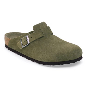 Birkenstock Men's Boston Soft Footbed Thyme Suede Leather Clog