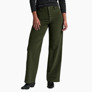 Kuhl Women's Lydia Cord Wide Leg Pant - Dark Moss
