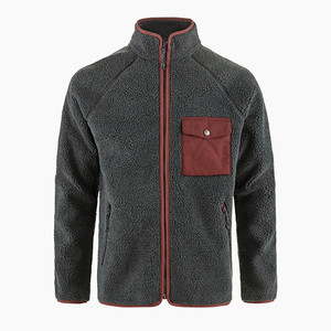 Fjallraven Men's Vardag Pile Fleece - Dark Grey Maroon