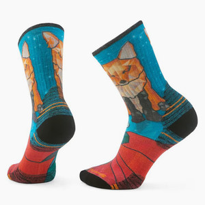 Smartwool Women's Hike Targeted Cushion Geo Fox Print Crew Socks - Capri Smartwool Women's Hike Targeted Cushion Geo Fox Print Crew Socks - Capri