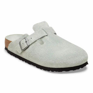 Birkenstock Boston Soft Footbed Clog – Suede Leather Pure Sage – Unisex