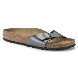 Birkenstock Madrid Sandal - Metallic Black Birko Flor - Women's