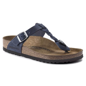 Birkenstock Women's Gizeh Braided Navy Oiled Leather Sandal