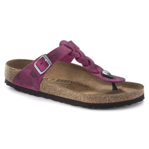 Birkenstock Women's Gizeh Braided Festival Fuchsia Oiled Leather Sandal