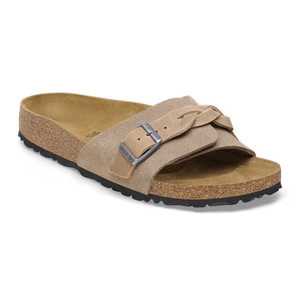 Birkenstock Women's Oita Braided Taupe Suede Leather Sandal