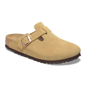 Birkenstock Boston Clog – Latte Cream Suede Leather – Unisex