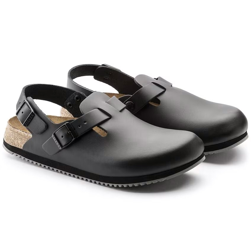 Birkenstock Unisex Tokyo Super Grip Black Leather Clog