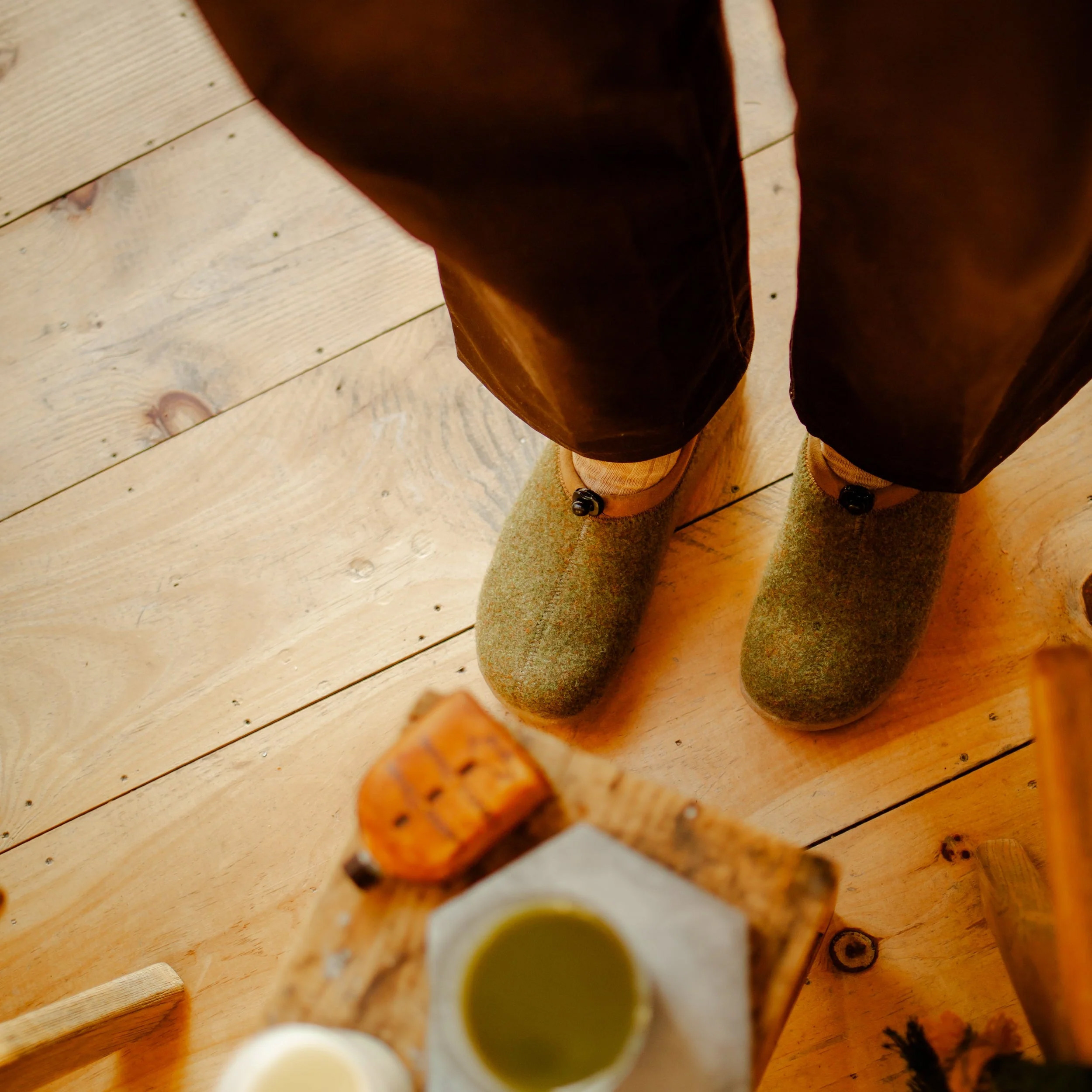 Sanita Women's Samso wool slipper - Army Green