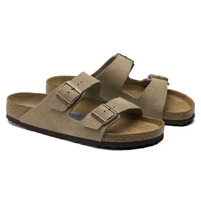 Birkenstock Arizona Soft Footbed Sandal – Taupe Suede Leather – Unisex