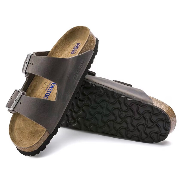 Birkenstock Arizona Soft Footbed Sandal – Iron Oiled Leather – Unisex