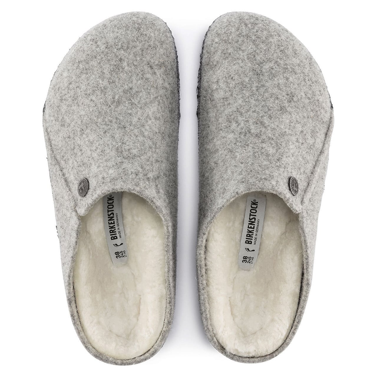Birkenstock Zermatt Clog – Shearling Wool-Felt Light Gray – Unisex
