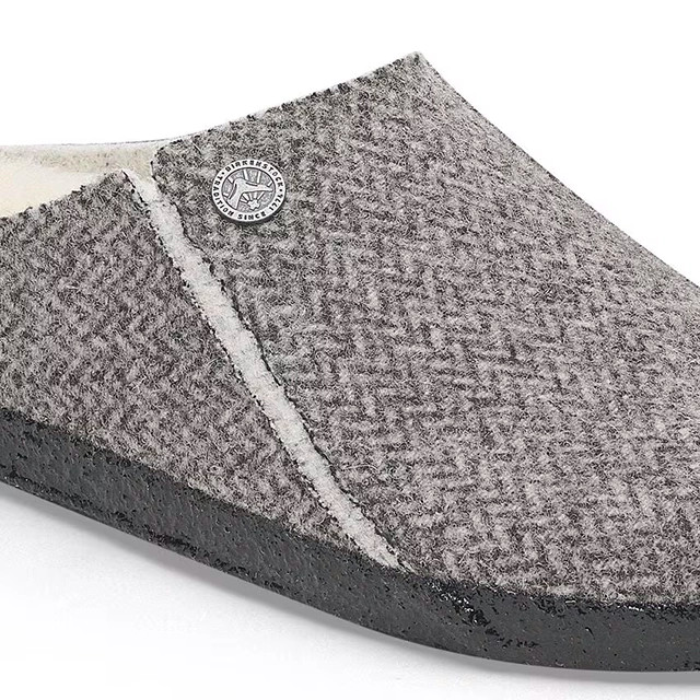 Birkenstock Zermatt Clog – Wool Shearling Herringbone Gray – Unisex