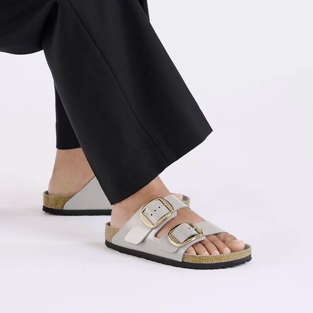 Birkenstock Arizona Sandal – Big Buckle High-Shine Stone Coin – Women’s