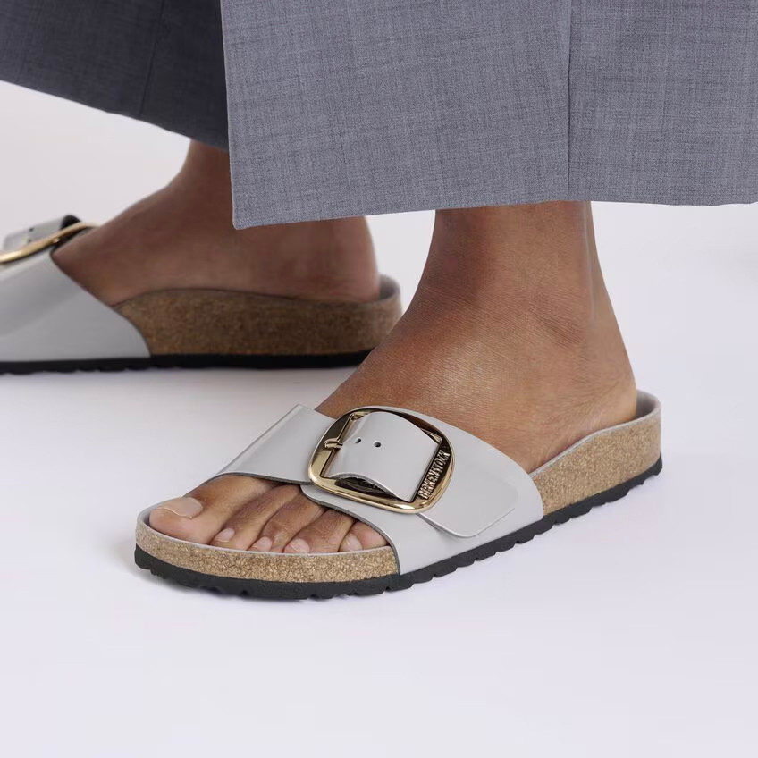 Birkenstock Madrid Big Buckle Sandal – High-Shine Stone Coin – Women’s