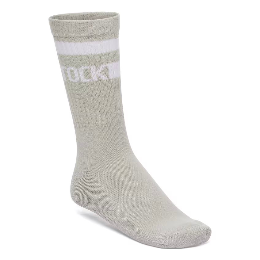 Birkenstock Cotton crew Stripe Light Gray White Socks