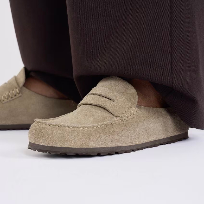 Birkenstock Women's Naples – Taupe Suede Leather Comfort Clog