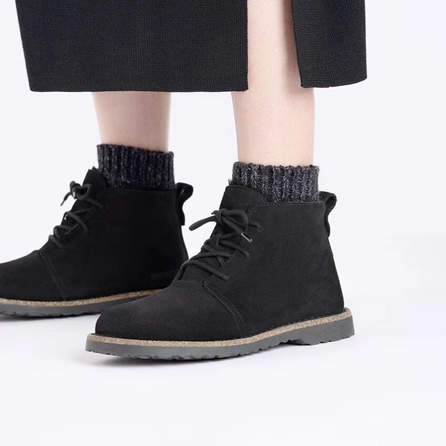 Birkenstock Uppsala Mid Boot – Shearling Black Suede Leather – Women’s