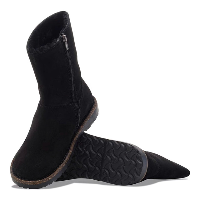Birkenstock Uppsala Zip Boot – Shearling Black Suede Leather – Women’s