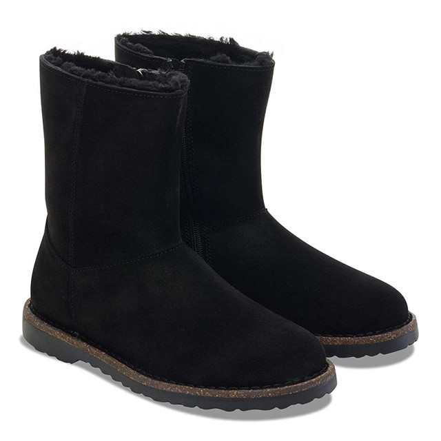 Birkenstock Uppsala Zip Boot – Shearling Black Suede Leather – Women’s