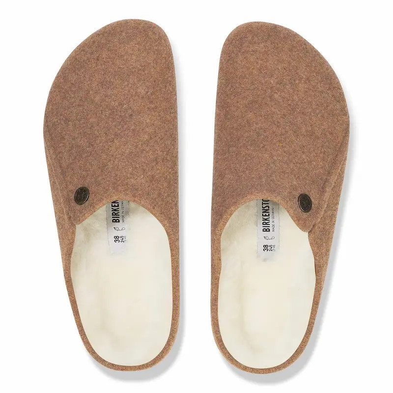 Birkenstock Zermatt Clog – Wool Shearling Toffee Melange – Women's