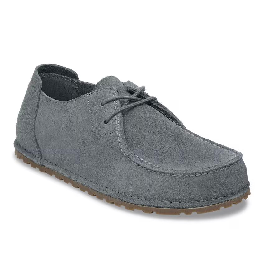 Birkenstock Utti Lace Shoe – Basalt Gray Suede Leather – Men’s