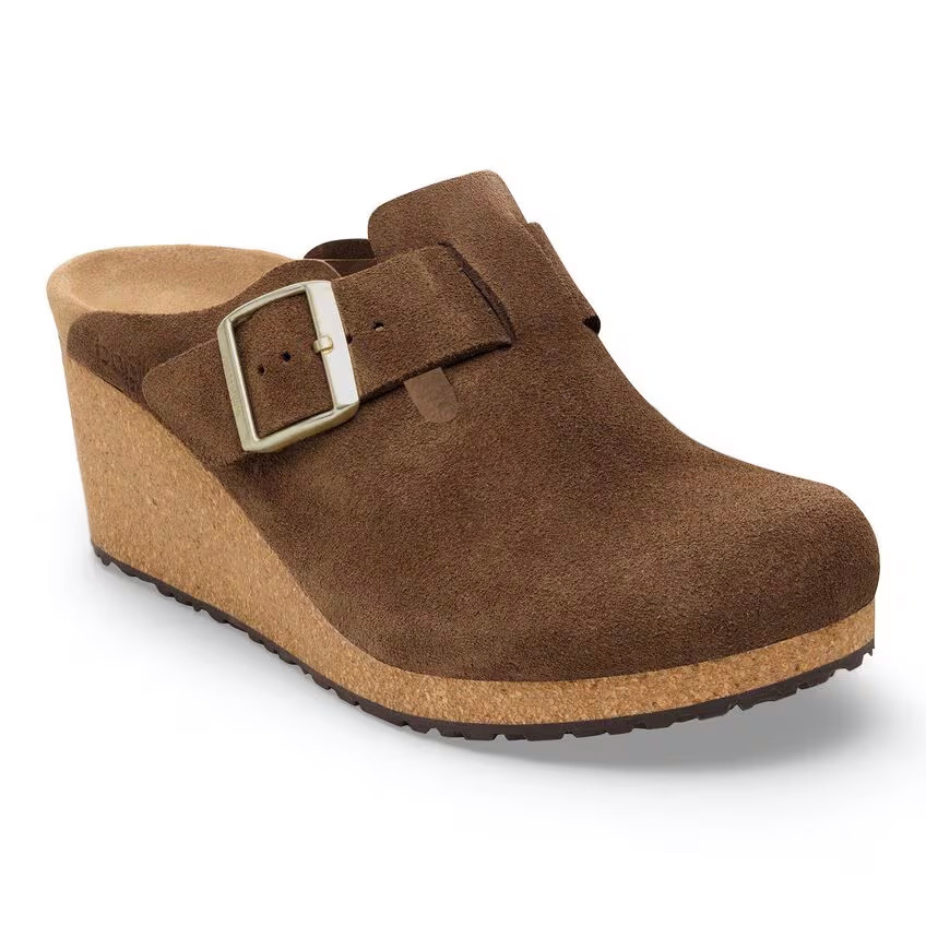 Birkenstock Fanny Clog – Dark Tea Suede Leather – Women’s