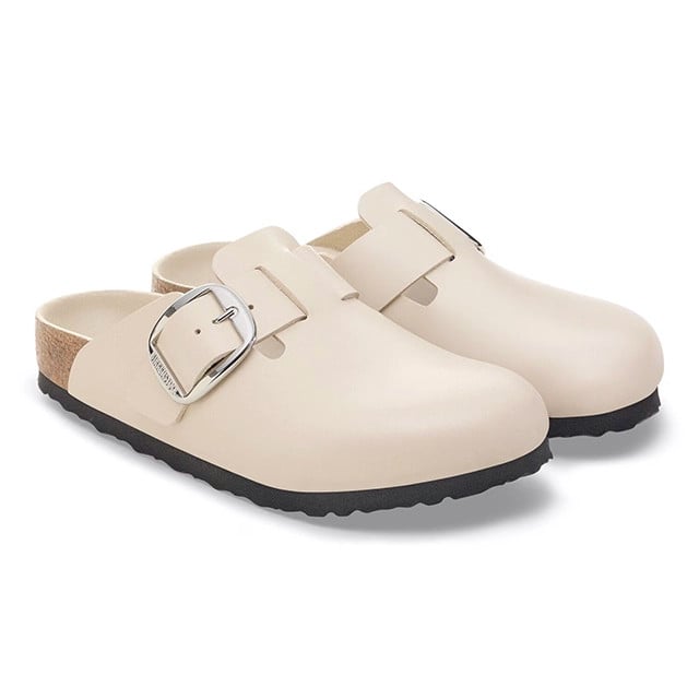 Birkenstock Boston Clog – Amalfi Leather Oyster Big Buckle – Women’s