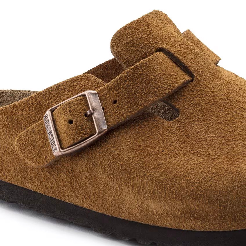 Birkenstock Boston Soft Footbed Mink Suede Leather Clogs | Unisex