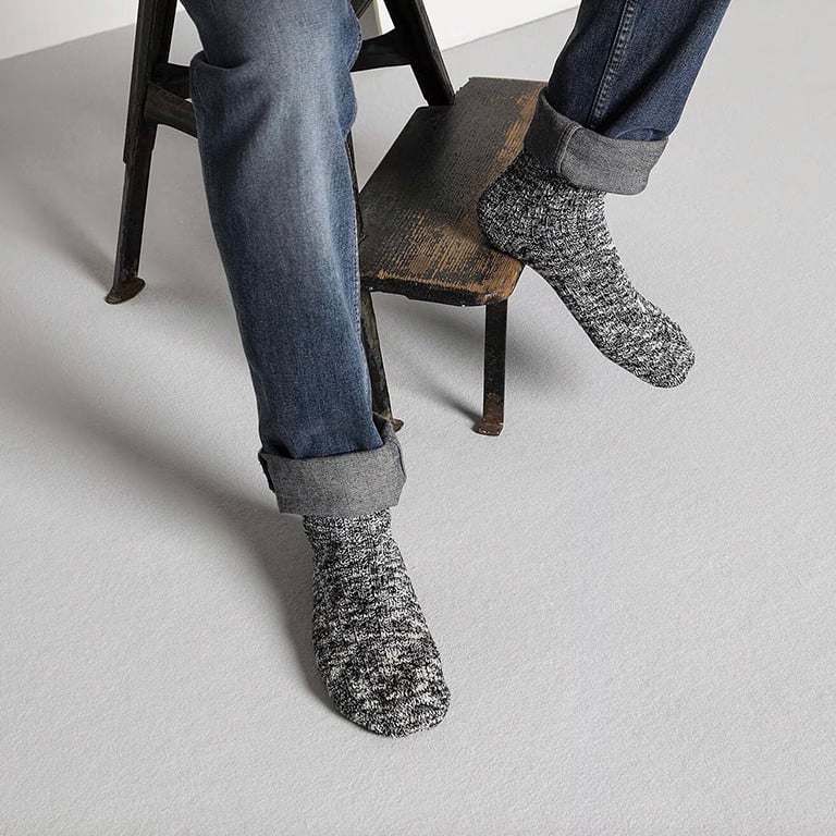 Birkenstock Men's Slub Black/Gray Socks
