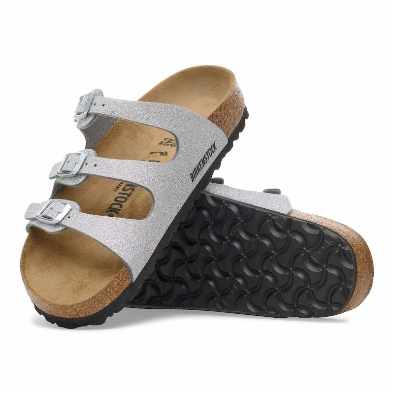 Birkenstock Florida Sandal – Synthetic Shiny Glitter Silver – Women’s