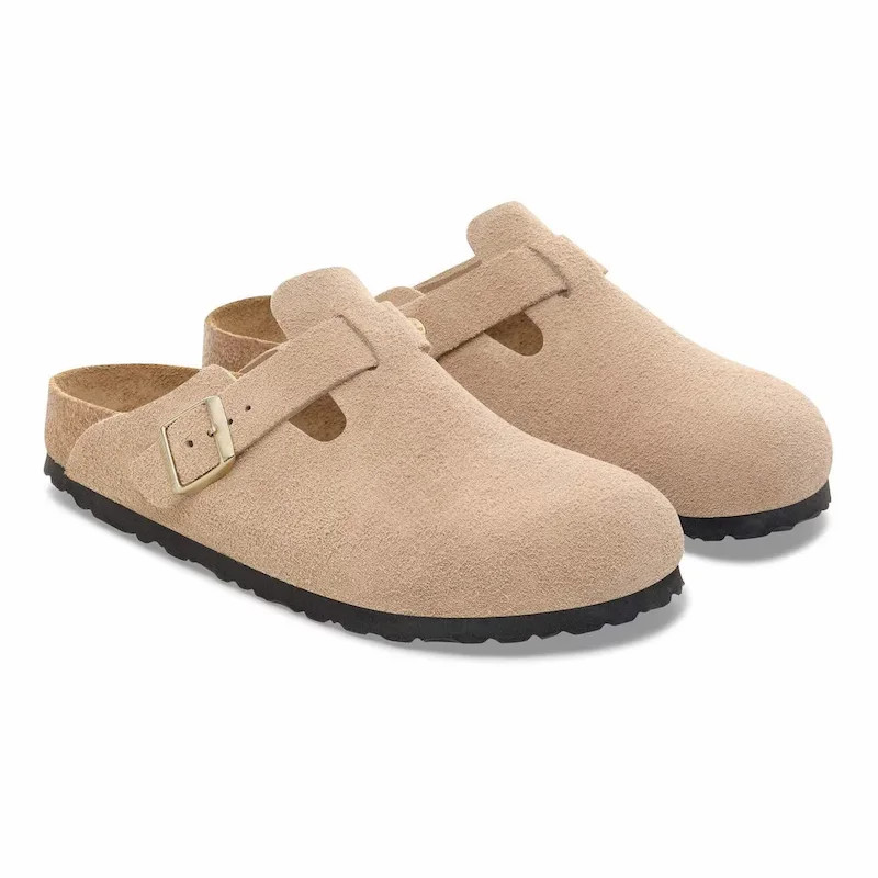 Birkenstock Boston Clog – Suede Leather Sandcastle – Women’s