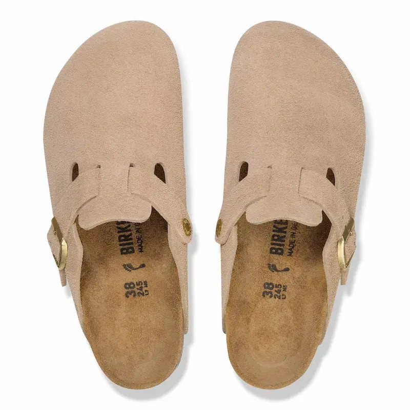 Birkenstock Boston Clog – Suede Leather Sandcastle – Women’s