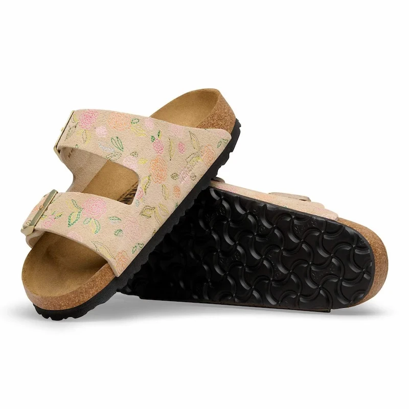Birkenstock Arizona Flower Sandal – Sandcastle Suede Leather - Women's