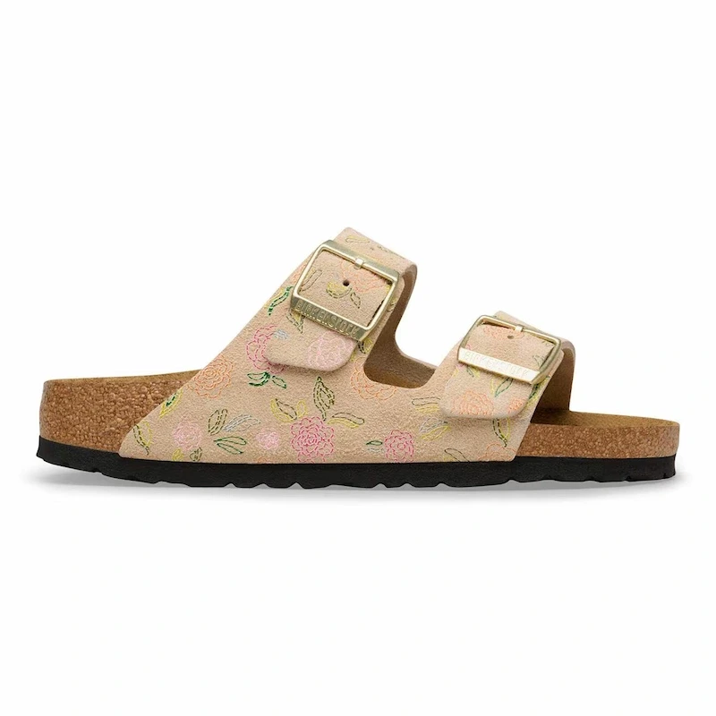 Birkenstock Arizona Flower Sandal – Sandcastle Suede Leather - Women's