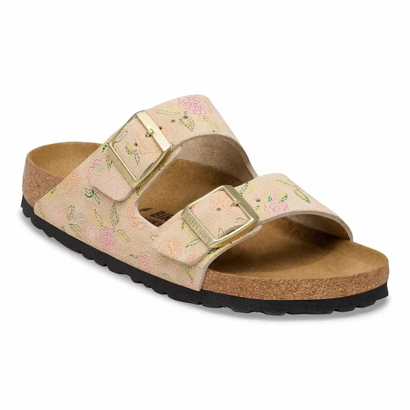 Birkenstock Arizona Flower Sandal – Sandcastle Suede Leather - Women's