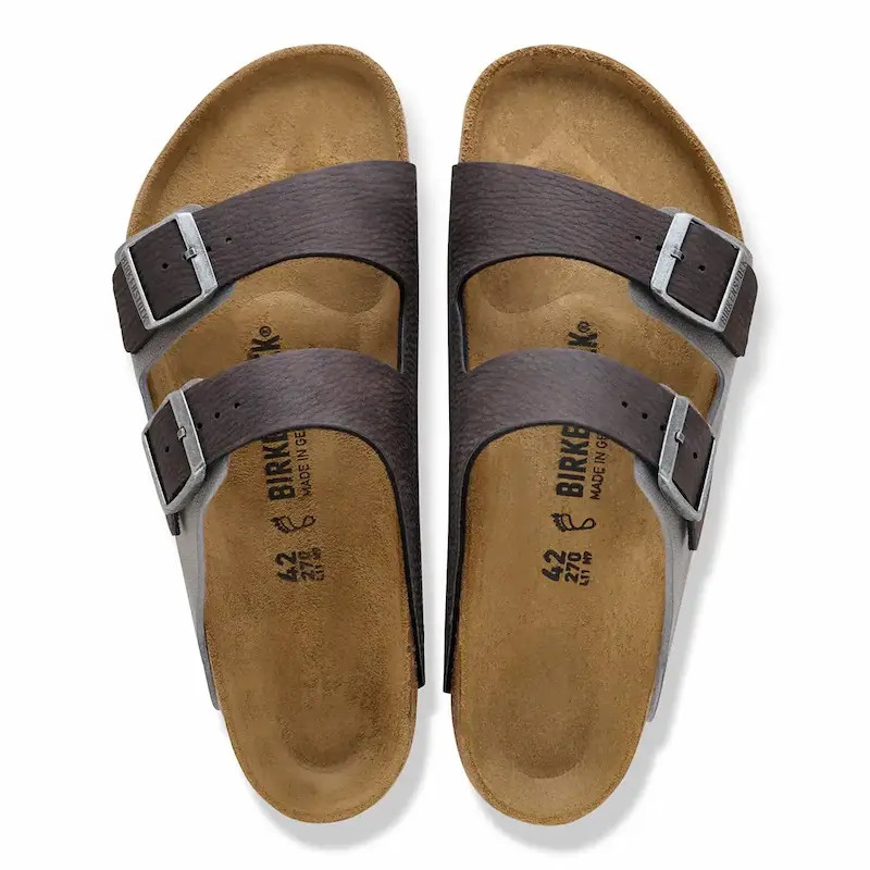 Birkenstock Arizona Sandal – Birkibuc Black Dark Gray – Women’s