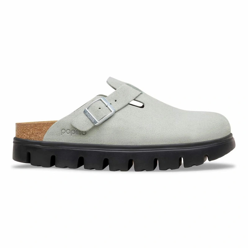 Birkenstock Boston Chunky Clog – Suede Leather Pure Sage – Women’s