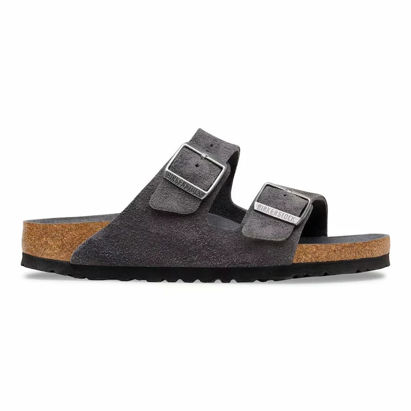 Birkenstock Arizona Sandal – Soft Footbed Suede Leather Charcoal – Unisex