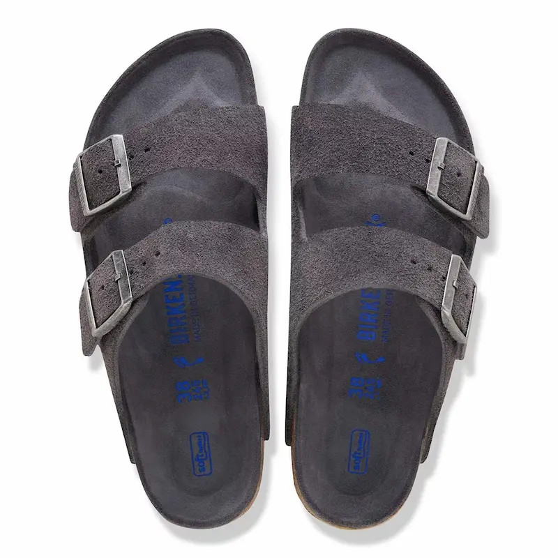 Birkenstock Arizona Sandal – Soft Footbed Suede Leather Charcoal – Unisex