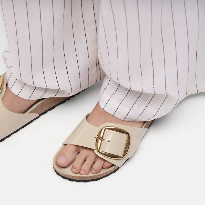 Birkenstock Madrid Big Buckle Sandal – High Shine Oyster – Women’s
