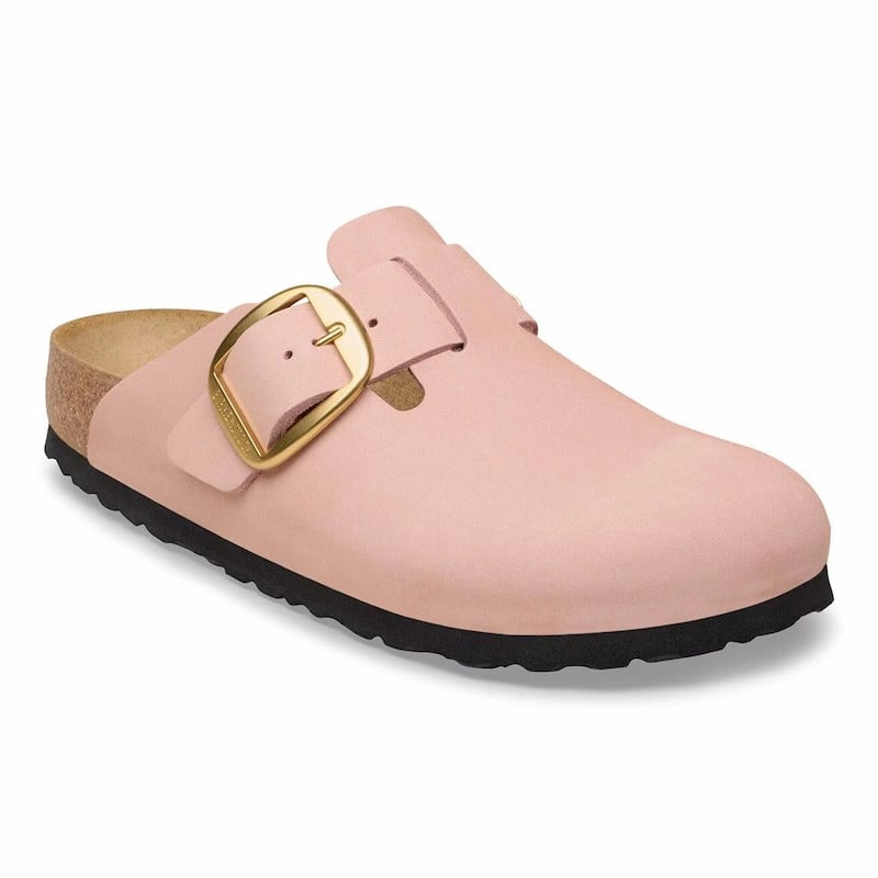 Birkenstock Boston Big Buckle Clog – Nubuck Leather Soft Pink – Women’s