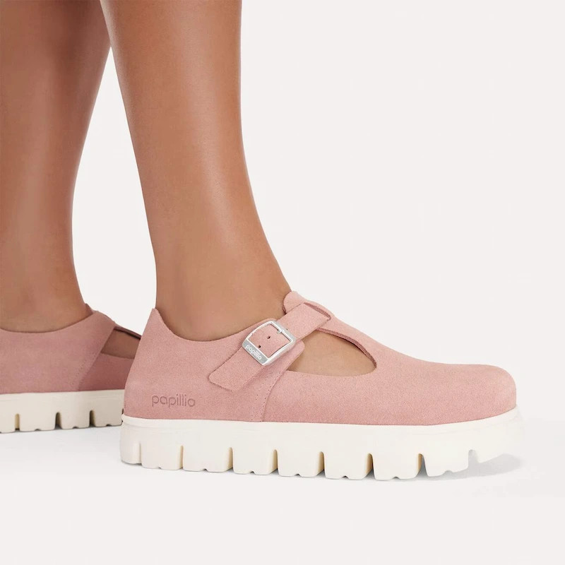 Birkenstock Paris Chunky Clog – Suede Leather Pink Clay – Women’s
