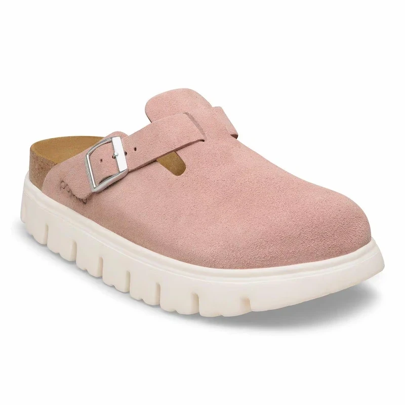 Birkenstock Boston Chunky Clog – Suede Leather Pink Clay – Women’s